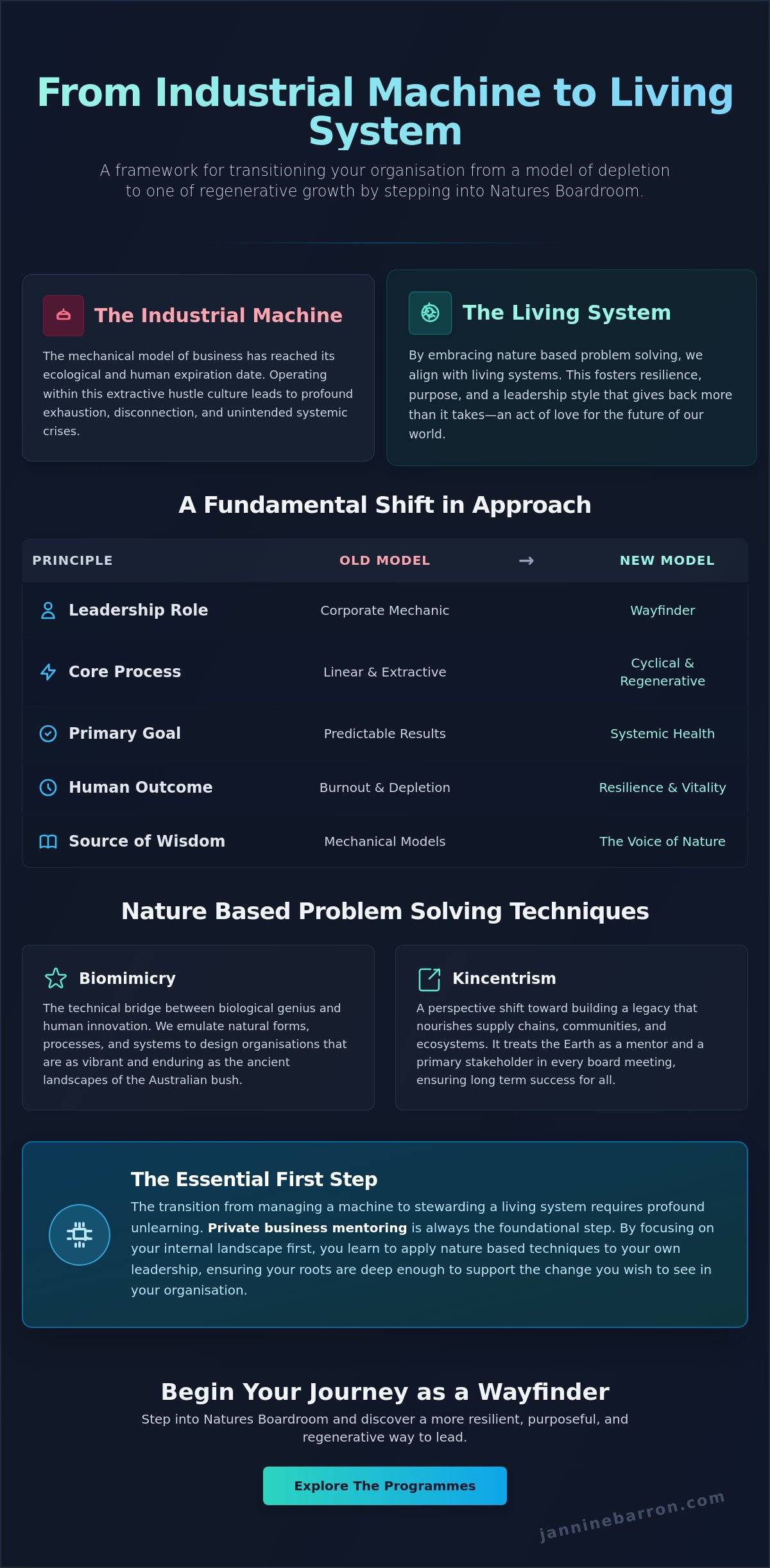 Nature Based Problem Solving Techniques for Regenerative Leaders